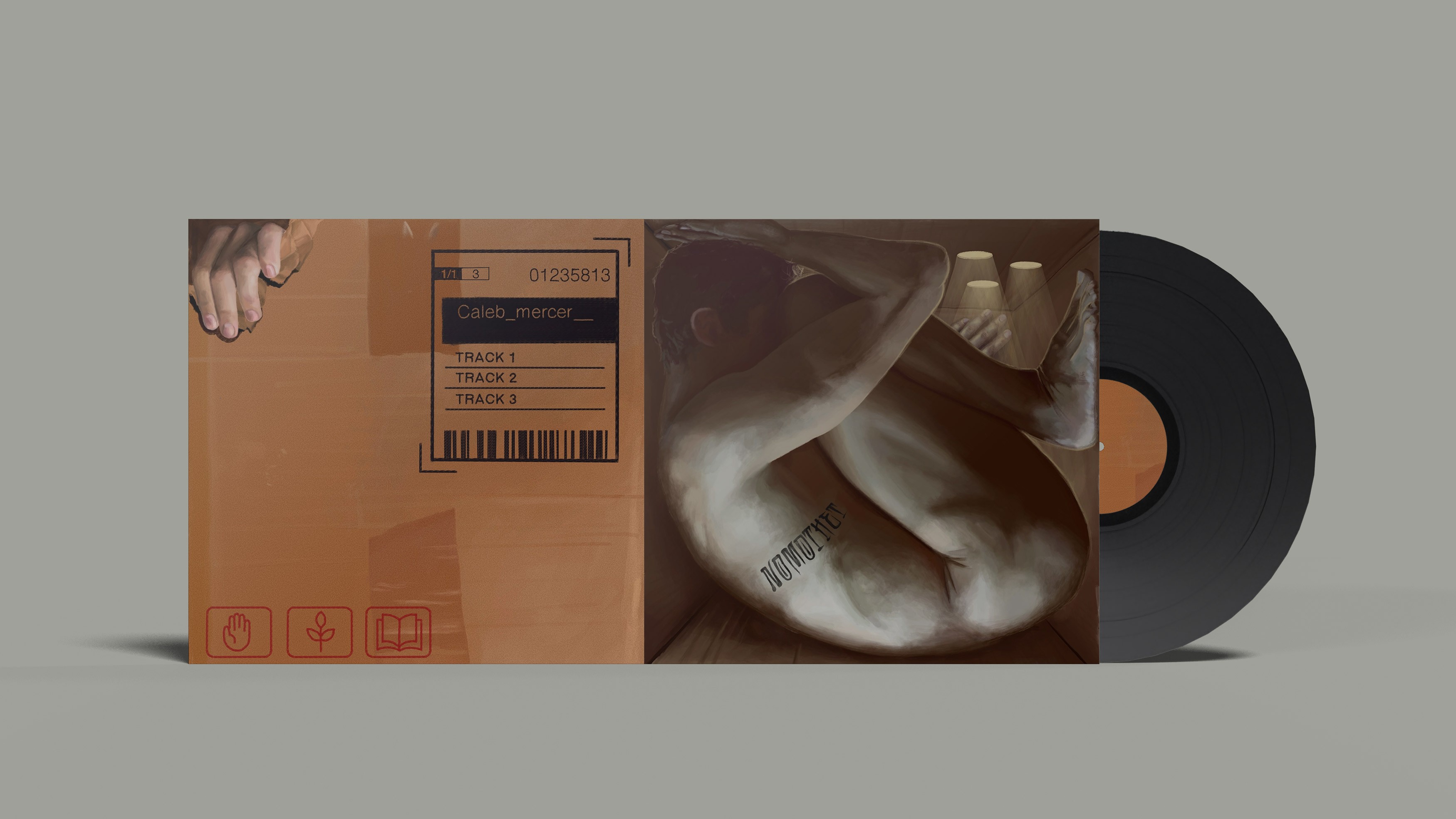 Stationery design of letterhead and business cards for the company Anders on top of a blurred photo of a house interior.