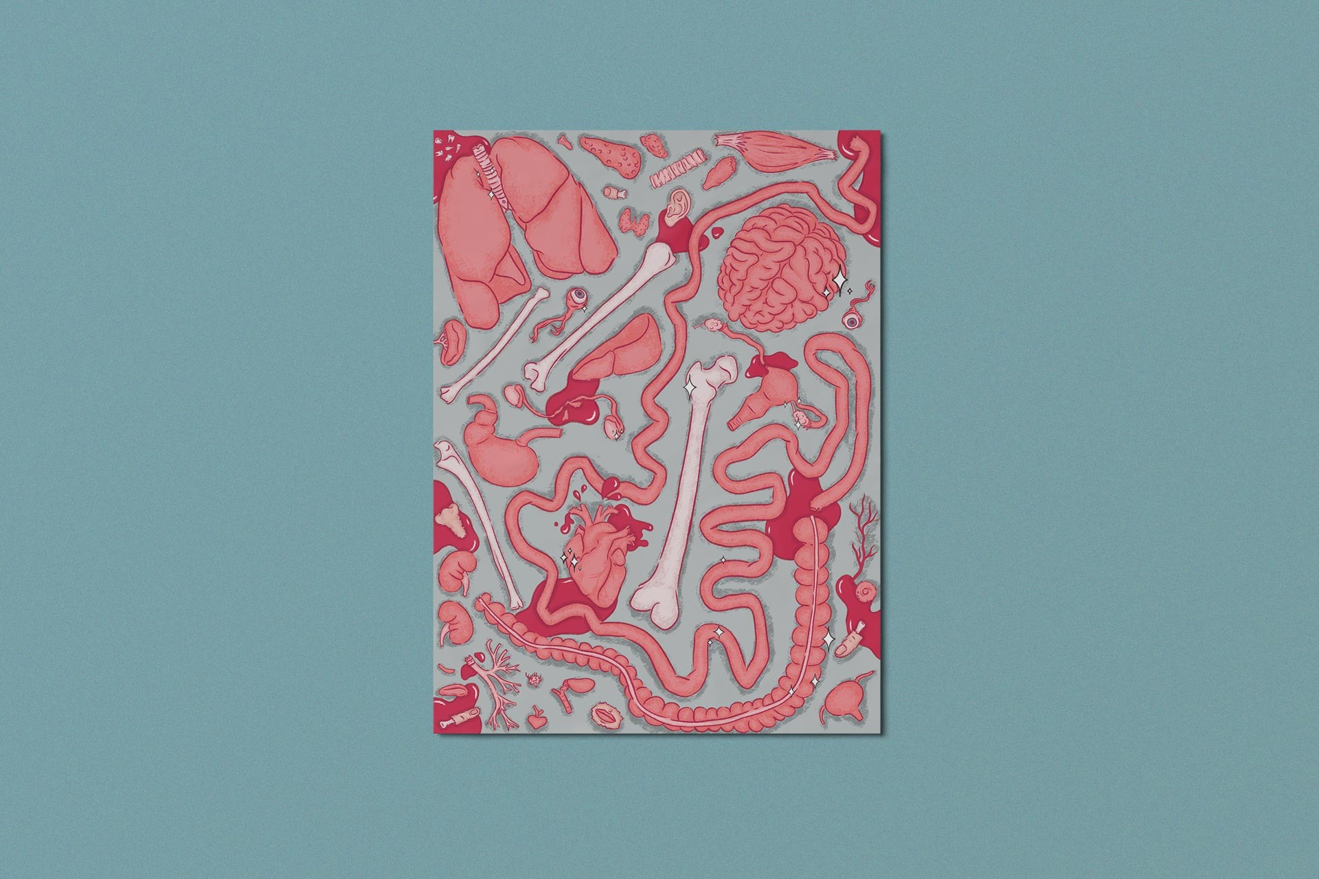 Graphic of a typography specimen showing the alphabet and numerals on top of a dark gray background.